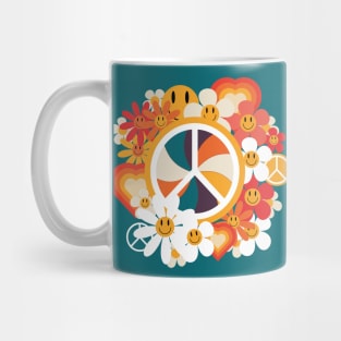 Love Peace and Flowers Mug